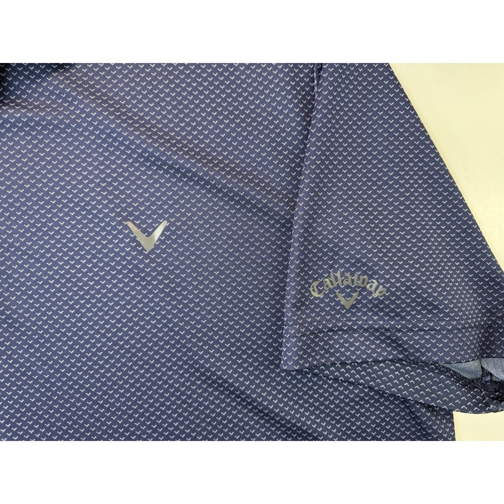Callaway Opti-Dri Golf Mens 2XL Blue geometric Performance Polo Shirt - Picture 6 of 7